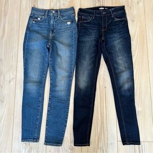 TWO Skinny Jeans size 00 GAP and Old Navy